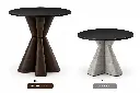 table haute imitation bois et table basse gris pierre.webp