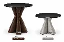 table haute imitation bois et table basse gris pierre.webp