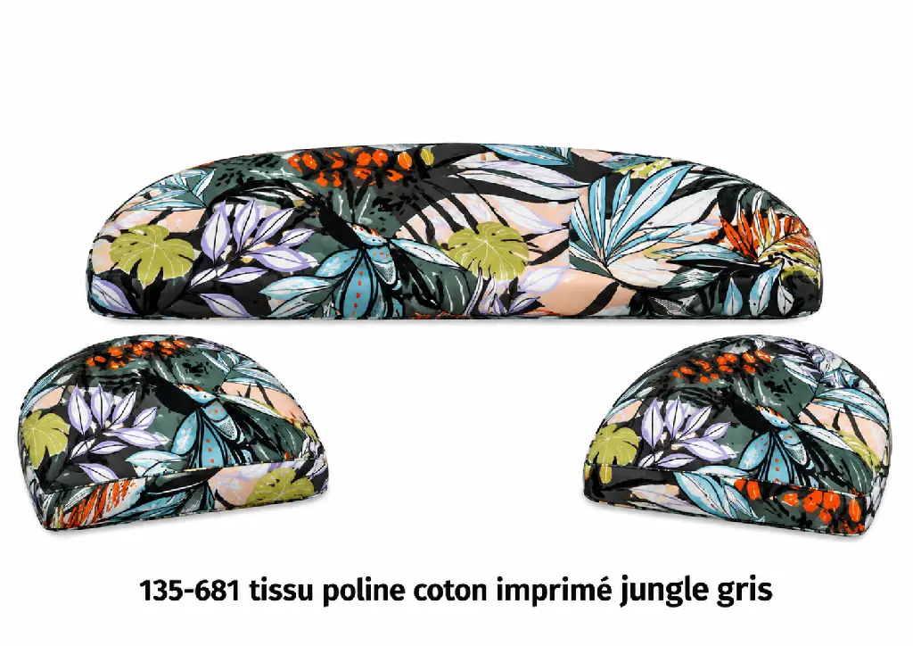 presentation tissu poline coton imprime jungle gris.webp