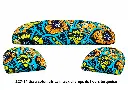 presentation 227-14 tissu coton africain wax champs de fleurs turquoise.webp