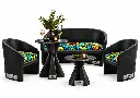 NOIR AVEC TISSU WAC CHAMPS DE FLEURS TURQUOISE.webp