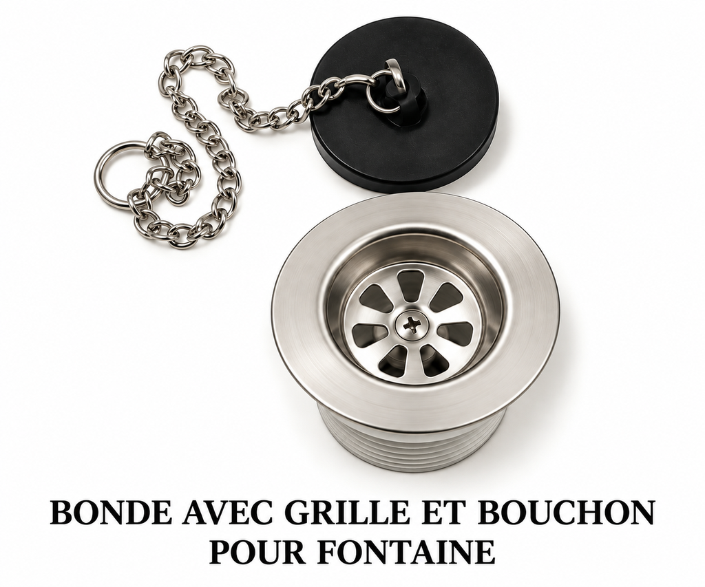 BONDE AVEC GRILLET ET BOUCHON POUR FONTAINE AFP